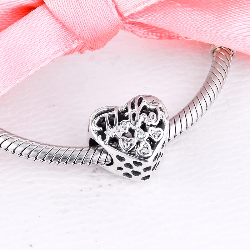Подходит для Пандора Подвески Браслеты мама и сын Бонд бусины 100% 925
