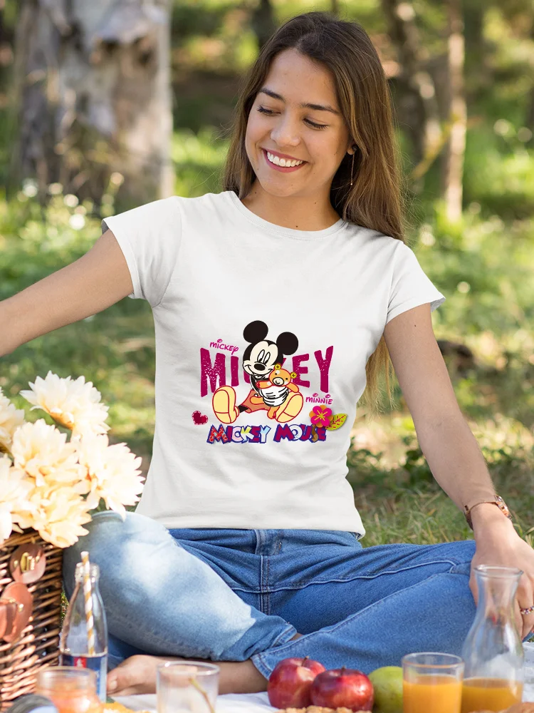 

Disney Mickey Tomboy Style Women's T-Shirts Comfort Short Sleeve 90s Harajuku Girl Power Hipster Ropa Tumblr Mujer Fashion Spain
