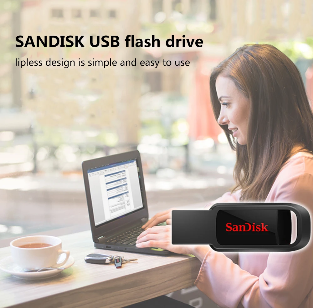SanDisk USB флеш-накопитель CZ61 Флешка 16 ГБ 32 ГБ 64 ГБ 128 ГБ Флешка для ноутбука