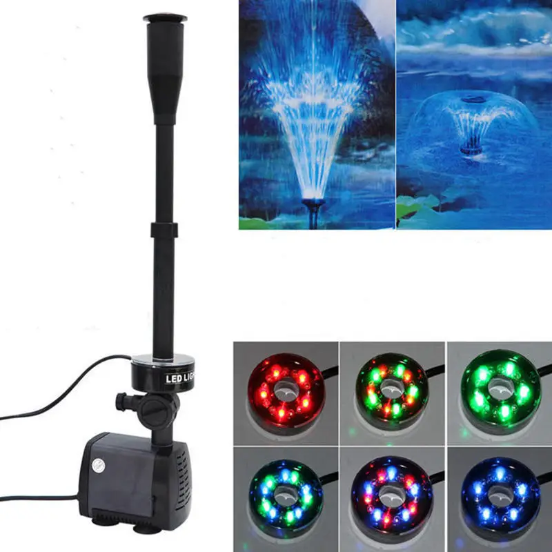 

40w 2000l/h Fish Pond Aquarium Led Submersible Water Pump Garden Decoration Fountain Pump Led Light Color Change Fountain Maker