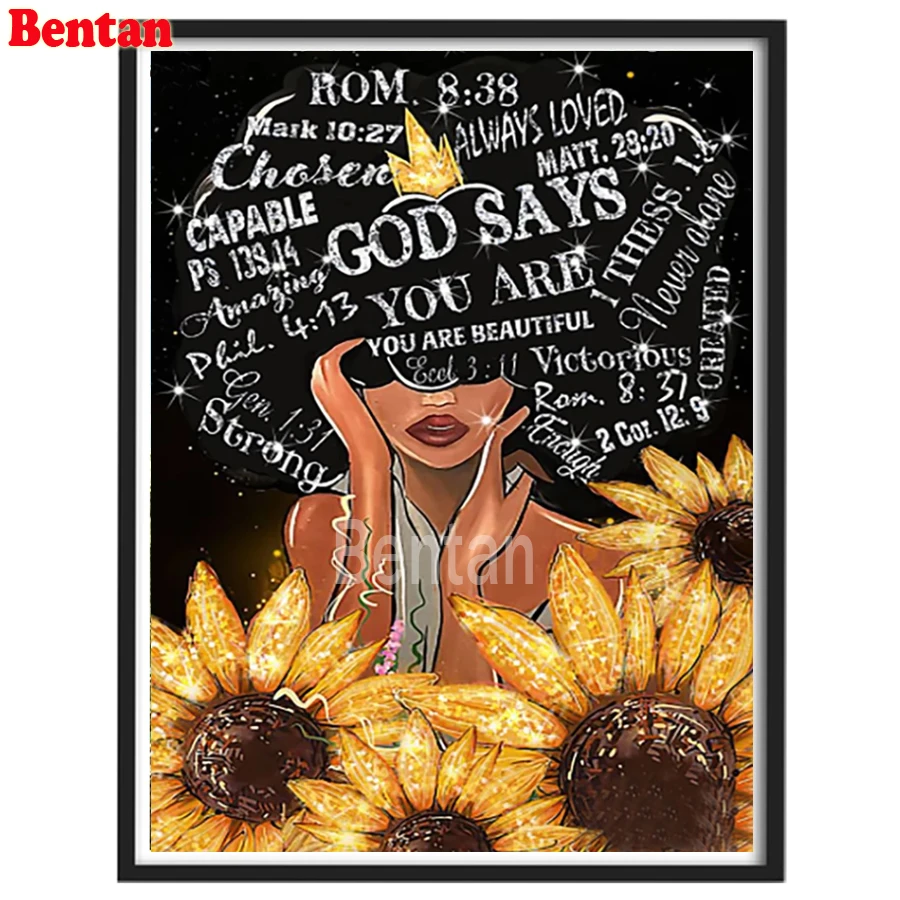 

Алмазная картина 5d "сделай сам", вышивка крестиком, квадратное сверло, Африканская женщина, наборы для алмазной мозаики, искусство рукоделия, алмазная вышивка подсолнух