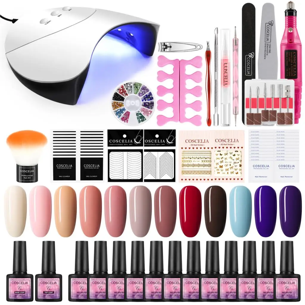 Набор для профессионального маникюра COSCELIA акриловая Светодиодная лампа ногтей