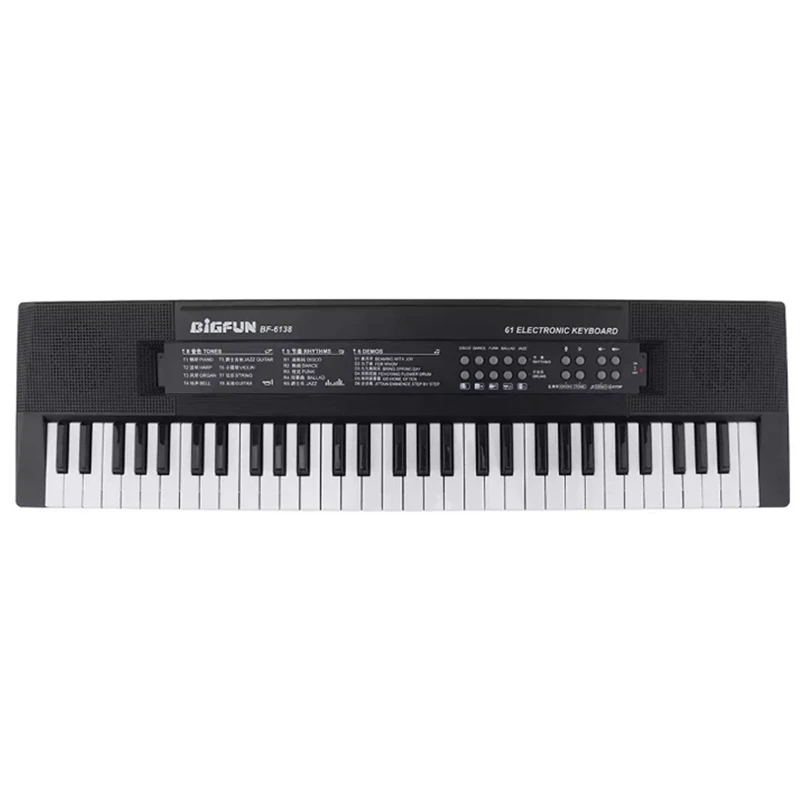 

Электронная клавиатура Bigfun для пианино, 61 клавиша, цифровая музыкальная клавиатура с микрофоном, детский музыкальный электронный орган