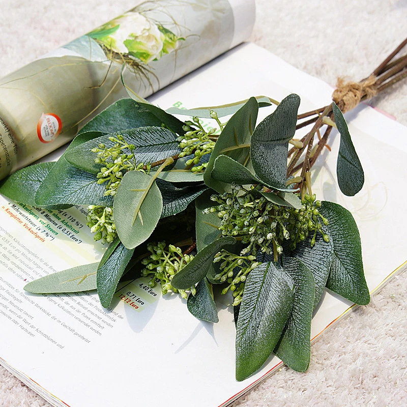 5 веток Овальный эвкалипт листья пачка деньги лист завод искусственных цветов