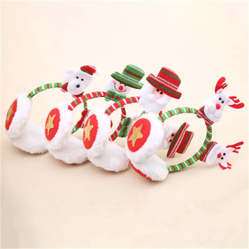 Счастливого Рождества милые наушники зимние аксессуары для ушей Теплые Плюшевые