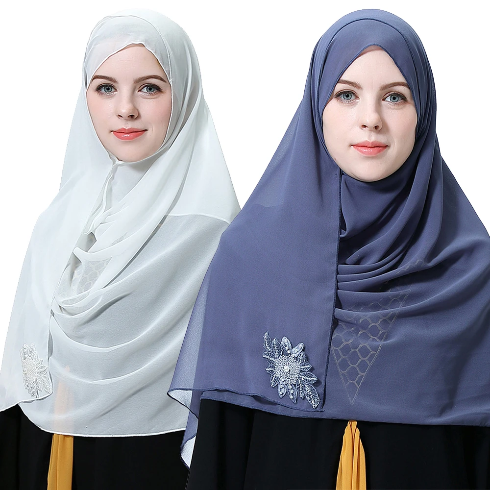 Модное шифоновое мусульманское тюрбан турецкий марокаин элегантное хиджаб