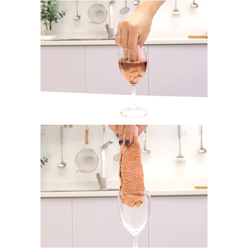 

Double-sided Strong Absorbent Cleaning Towel Soft Kitchen Household Dishes Cleaning Cloth Home Garden
