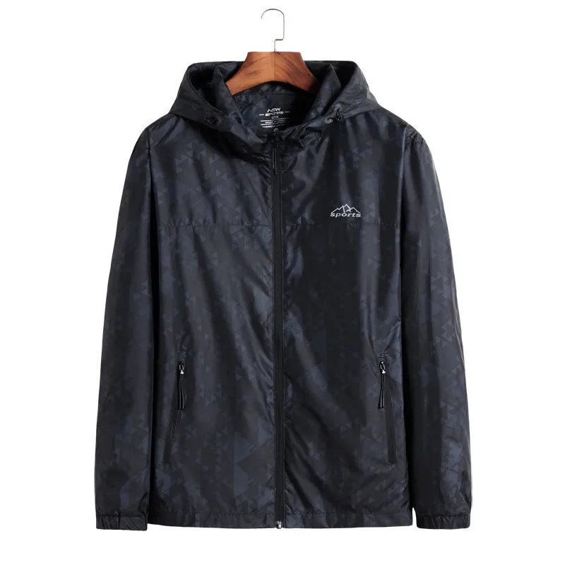 

plus size 8XL New Spring Autumn Bomber Hooded Jacket Men Casual Slim Patchwork Windbreaker Jacket Male Outwear Zipper Thin Coat
