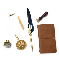 creative with ink sac feather pen set pumping graphite tube fountain pen feather laptop wax seal gift box stationery