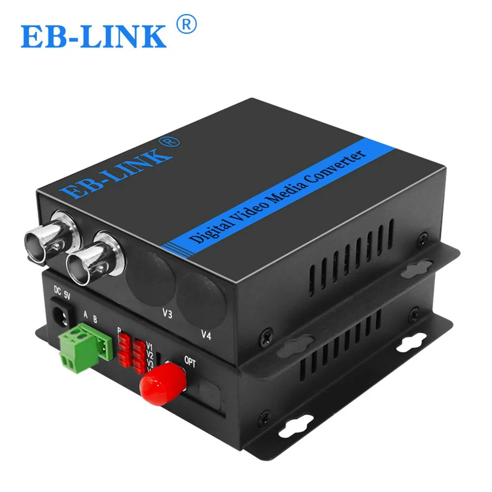 1Pair 2 Channel Digital Video Fiber Optical Media Converters Extender with 485 Data FC Fiber Optic Up to 20Km for CCTV Security