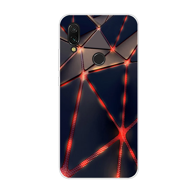 Черный Для xiaomi redmi 7 чехол силиконовый рисунок мягкий ТПУ для xiaomi redmi 7 Чехол 6,26 дюймов snapdragon 632 модель fundas coque бампер - Цвет: Черный