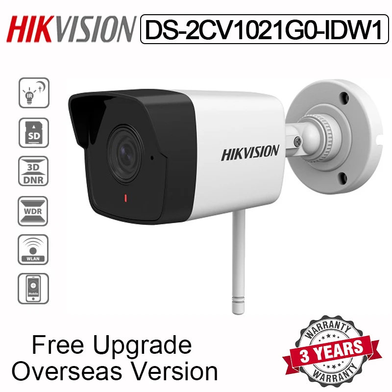 Hikvision 2MP DS-2CV1021G0-IDW1 беспроводное виброяйцо ip-камера wifi IR 30 м с слотом для sd-карты H.264 Водонепроницаемая камера видеонаблюдения мобильный мониторинг через Hik-подключение