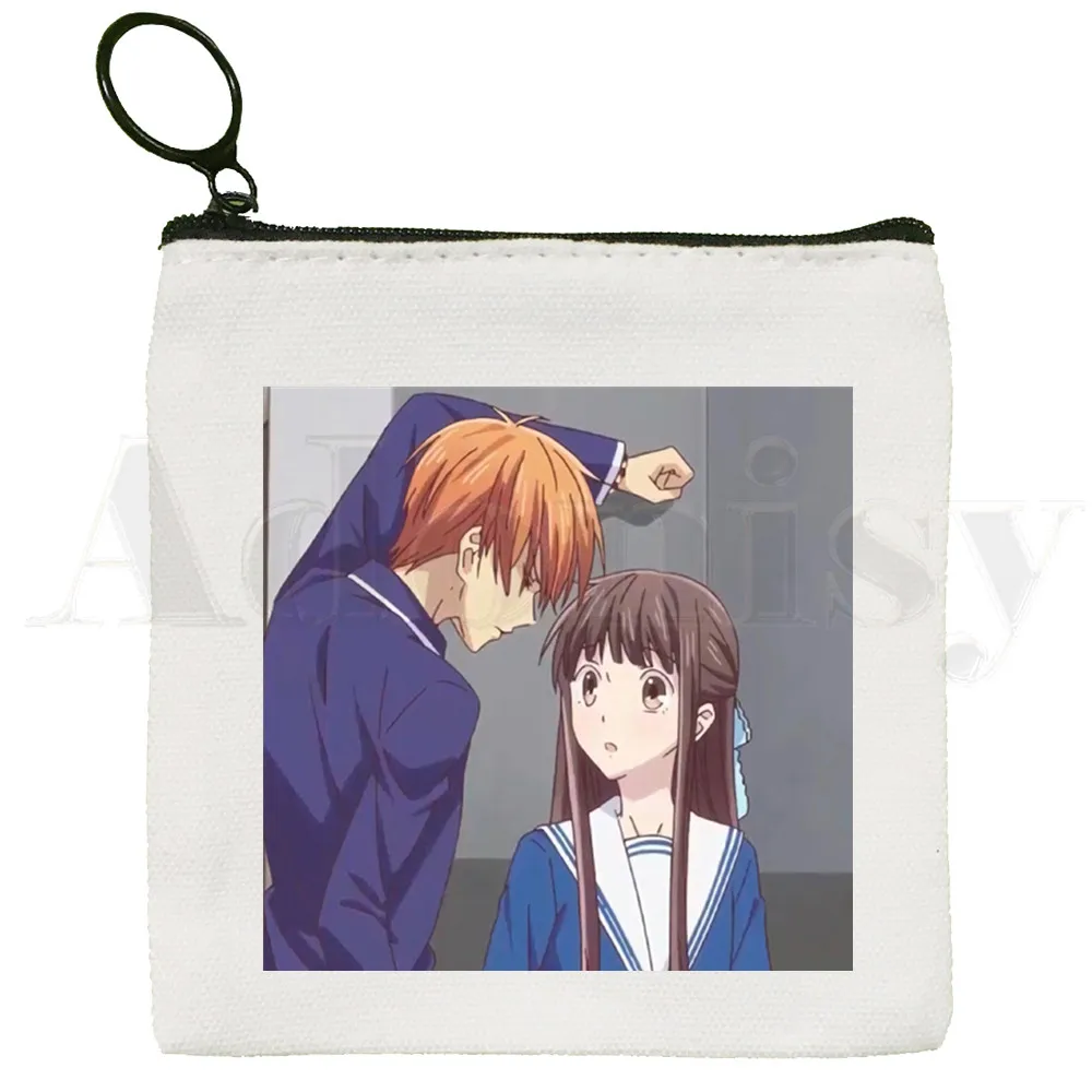 

Anime Fruits Basket Yuri Nakamura Yuki Kyo Tohru Coin Purse Illustration Key Case Simple Small Cloth Bag New Creative Coin Purse