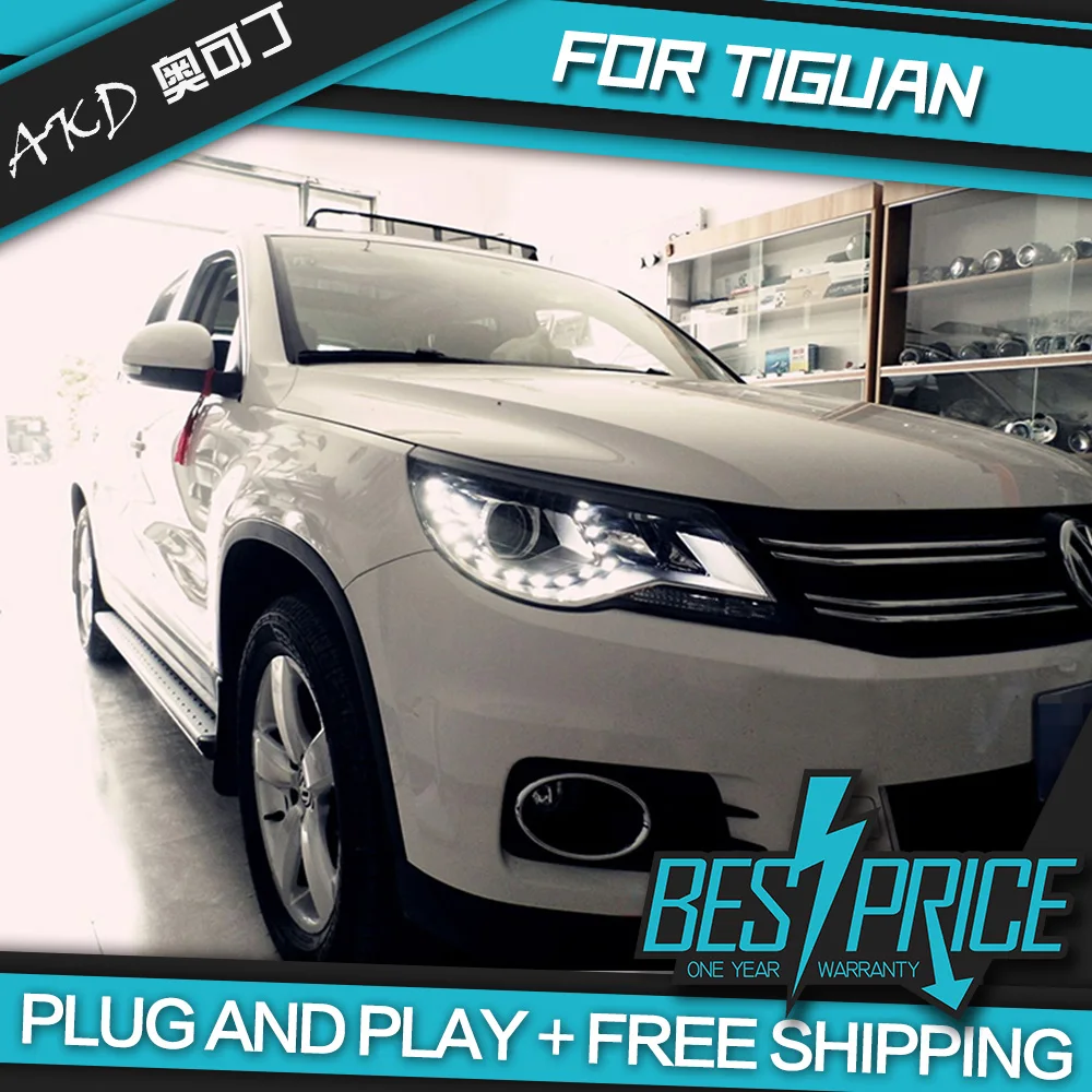 Фары AKD для стайлинга автомобилей VW Tiguan 2009 2012 фары светодиодсветодиодный ходовые