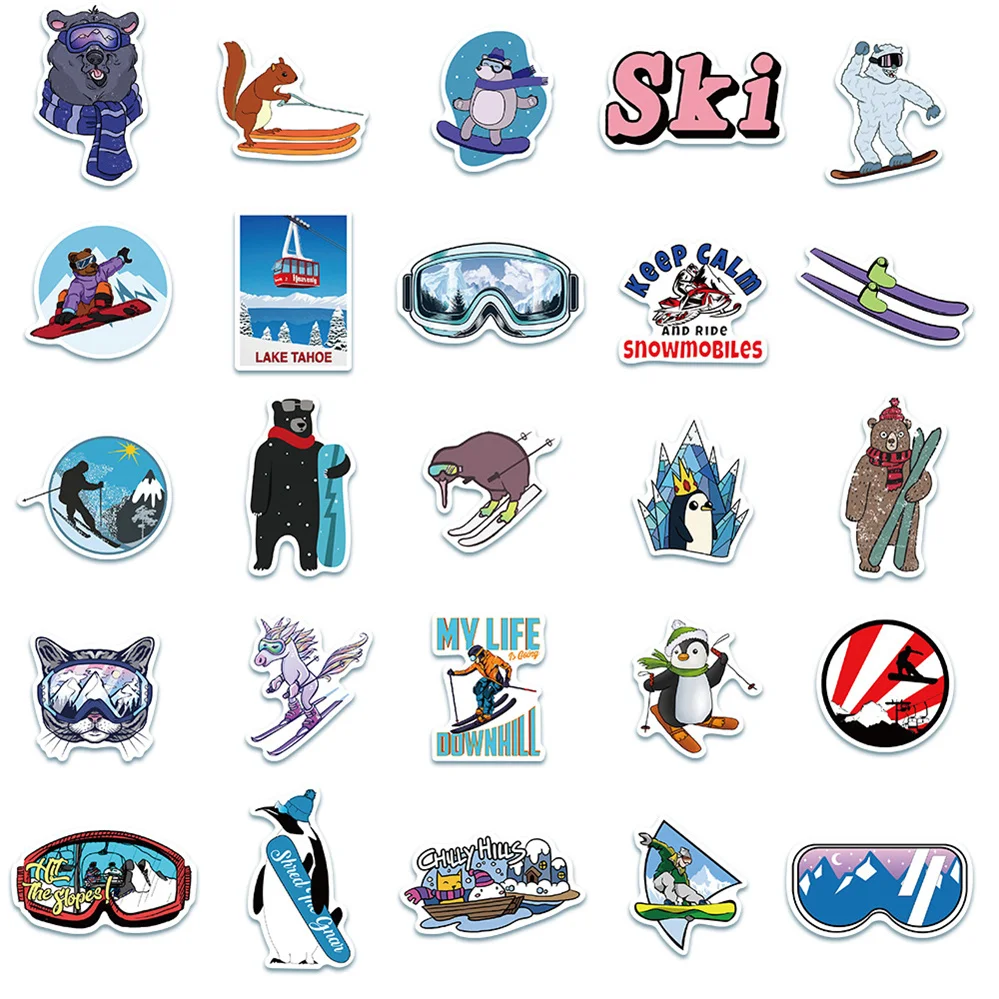 

10/30/50PCS Cartoon Outdoor Ski Sports Graffiti Stickers Scooter Laptop Waterproof Guitar Decoration Toys Wholesale
