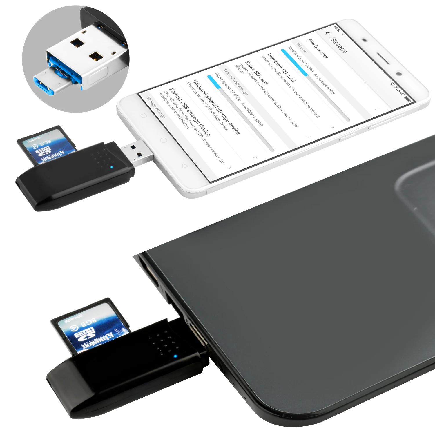 Rocketek usb 3,0 мульти 2 в 1 памяти otg телефон кард-ридер 5 Гбит/с адаптер для SD/TF micro SD для ПК компьютер ноутбук аксессуары
