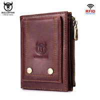 bullcaptain classic style men wallet coin purse small mini rifd card holder high quality hardware pull card wallets fashion