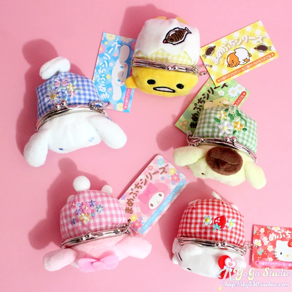 Sanrio, Hello Kitty My Melody Cinnamoroll Марка pom-Pom Purin мультфильм плюшевые сумки для монет милый кошелек Kawaii ключ сумка для девочек Подарки