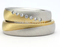 two tone classic traditional titanium wedding band engagement rings sets trauringe anel ouro