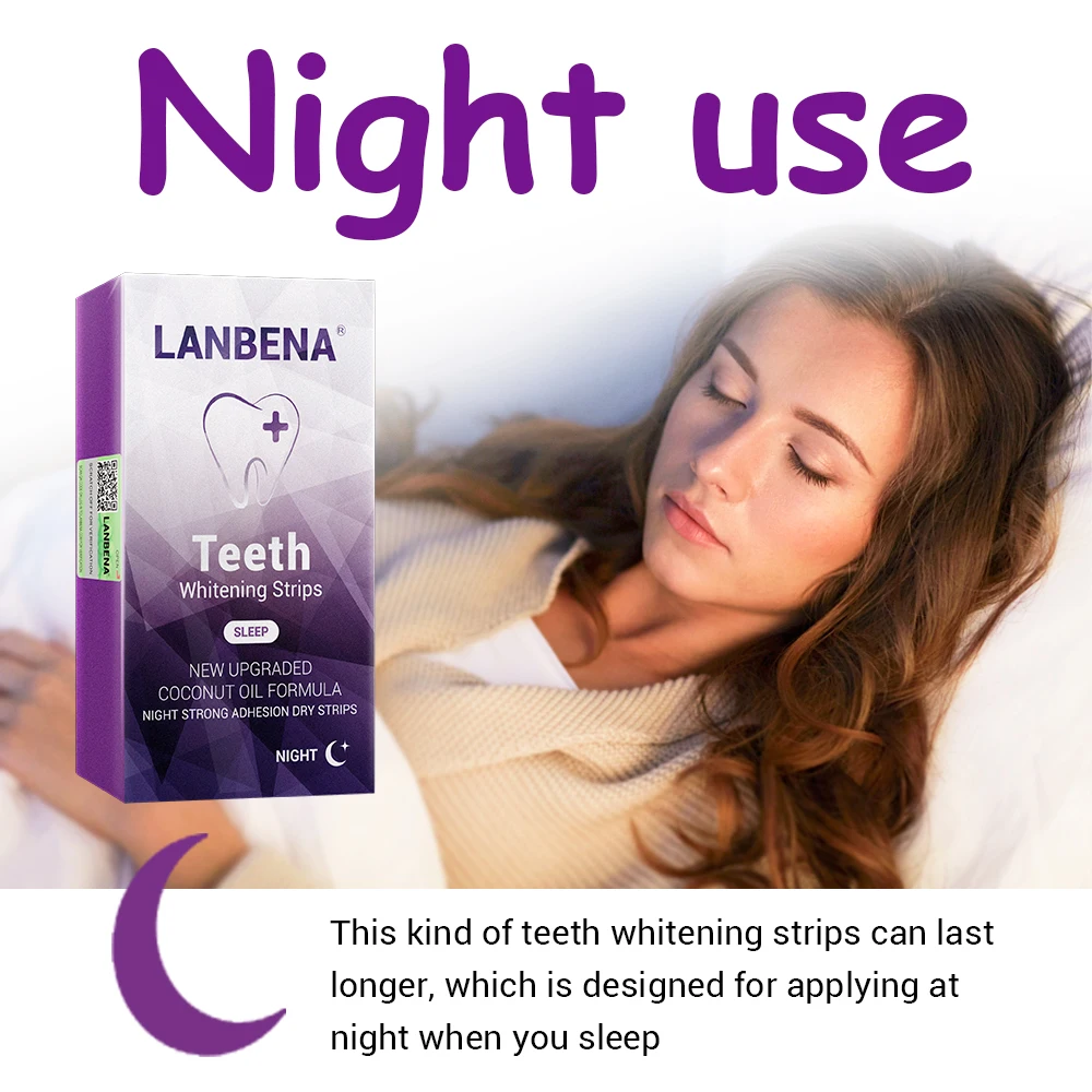 Полоски для отбеливания зубов LANBENA ночной гигиены полости рта виниры белые
