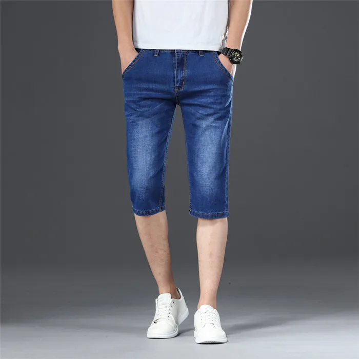 Мужские джинсовые шорты в стиле ретро светло коричневые повседневные из денима