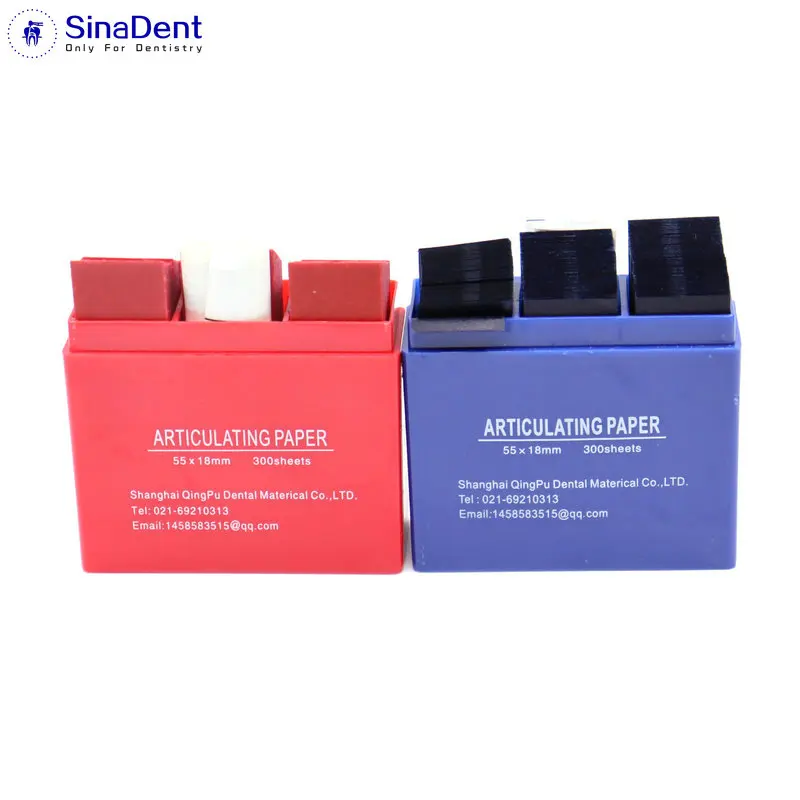 300 Sheets / Box Dental Articulating Paper Strips Blue Red 55*18mm Dental Lab Products Dental Disposable Materials