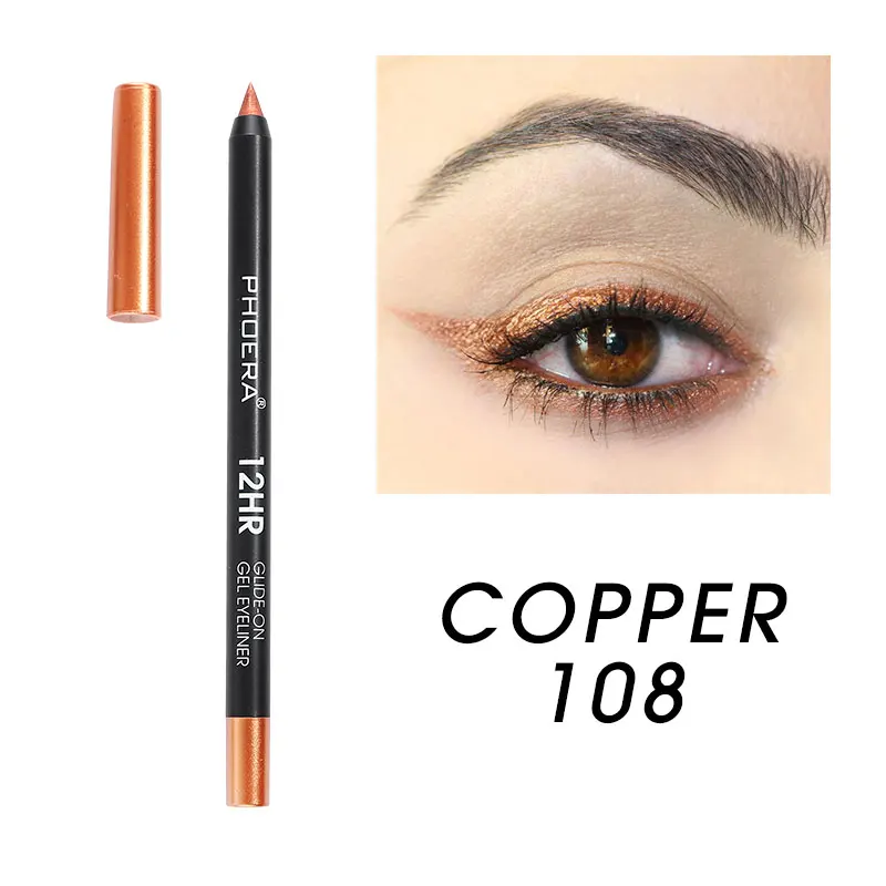 108-copper 12 цветов Подводка для глаз модная матовая подводка для глаз ручка стойкая водостойкая натуральная подводка для глаз белая подводка для глаз TSLM1 - Цвет: 108-copper