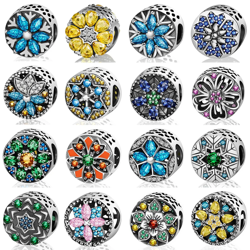 

New 100% 925 Sterling Silver Original Design Green Blue Sky Froest Gem Charm Beaded Women Fashion Jewelry Natural Glittering