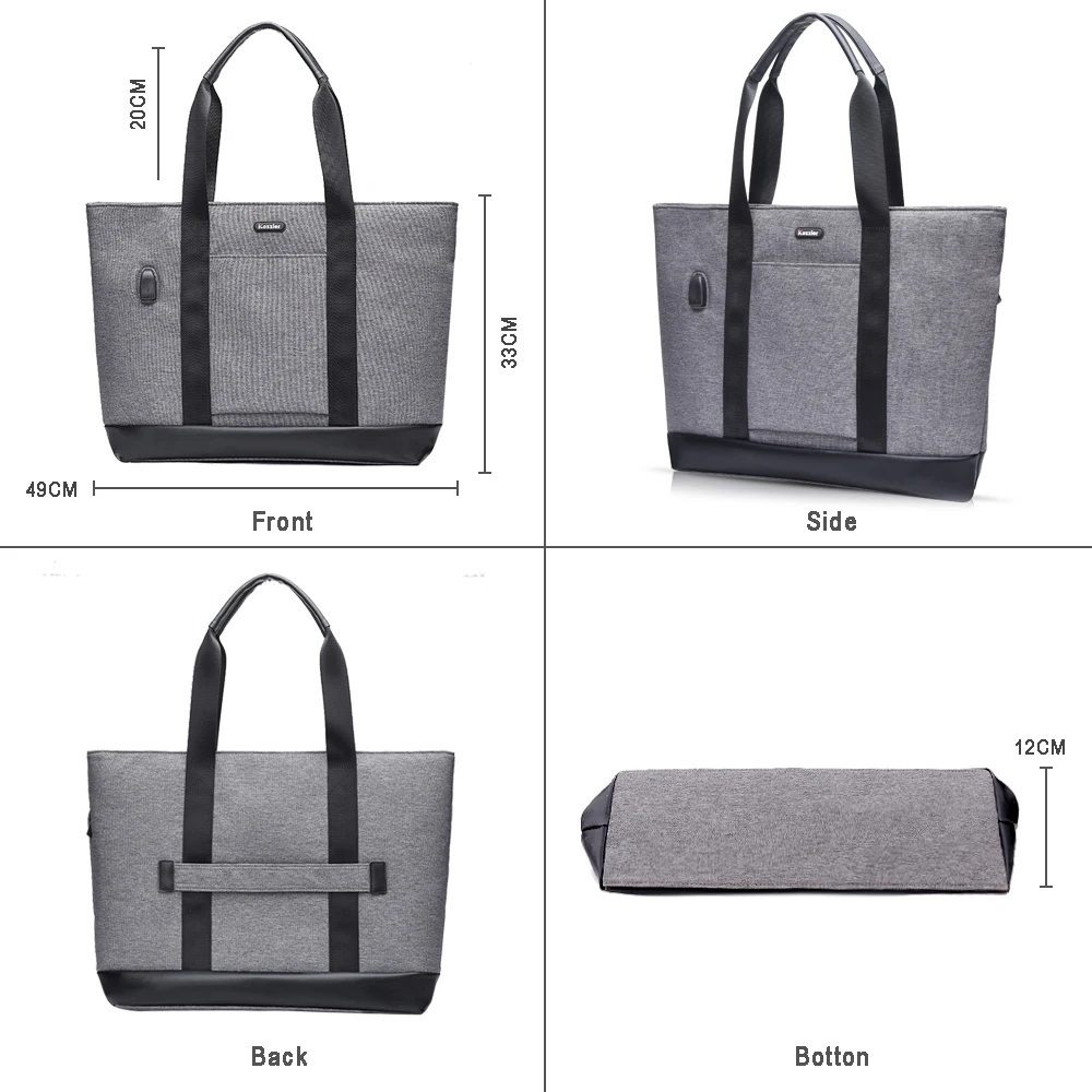 Сумка-тоут женская для ноутбука 15 6 дюйма с USB-портом зарядки водоотталкивающая |