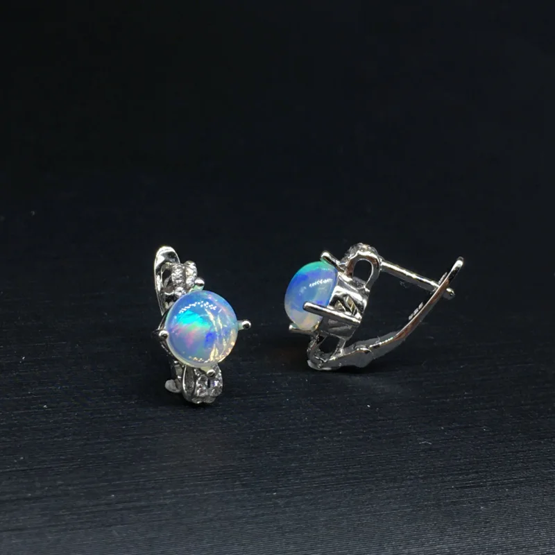 Женские серьги из серебра 925 пробы с натуральным опалом | Украшения и аксессуары