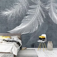 custom 3d mural wall art painting papel de parede modern abstract white feather living room bedroom home decor photo wallpaper