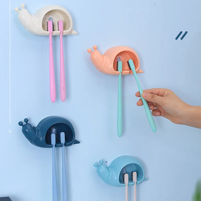 

Cute Snail Punch-Free Suction Toothbrush Holder Bathroom Toothbrush Storage Rack toothbrush holder bathroom accessories