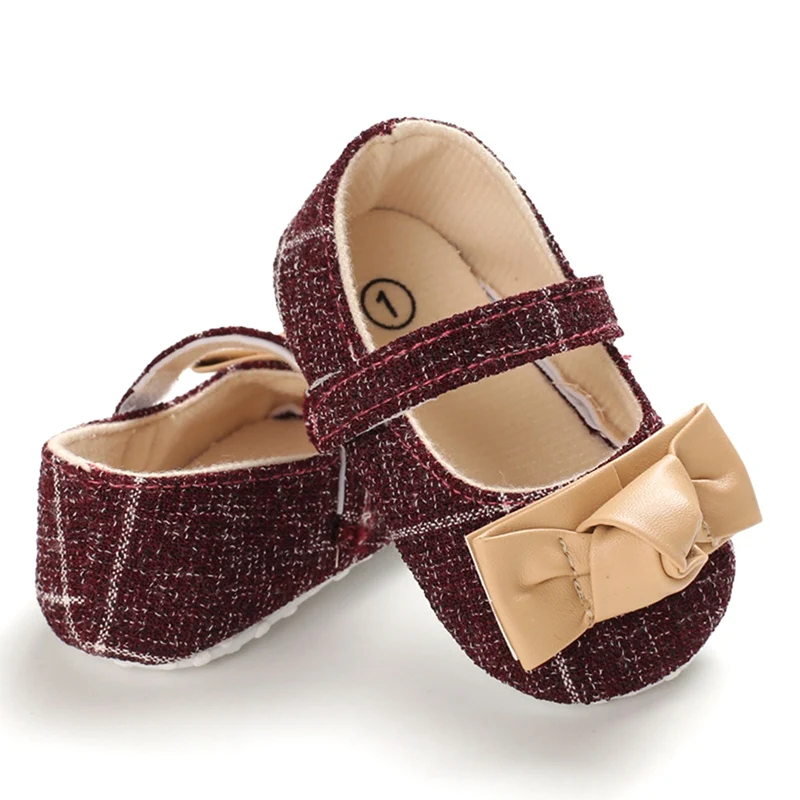 

Baby Girls Shoes First Walkers Bowknot Girl Soft Soled Non-slip Footwear Newborn Baby Princess Shoes Infant Crib Shoes 0-18 M