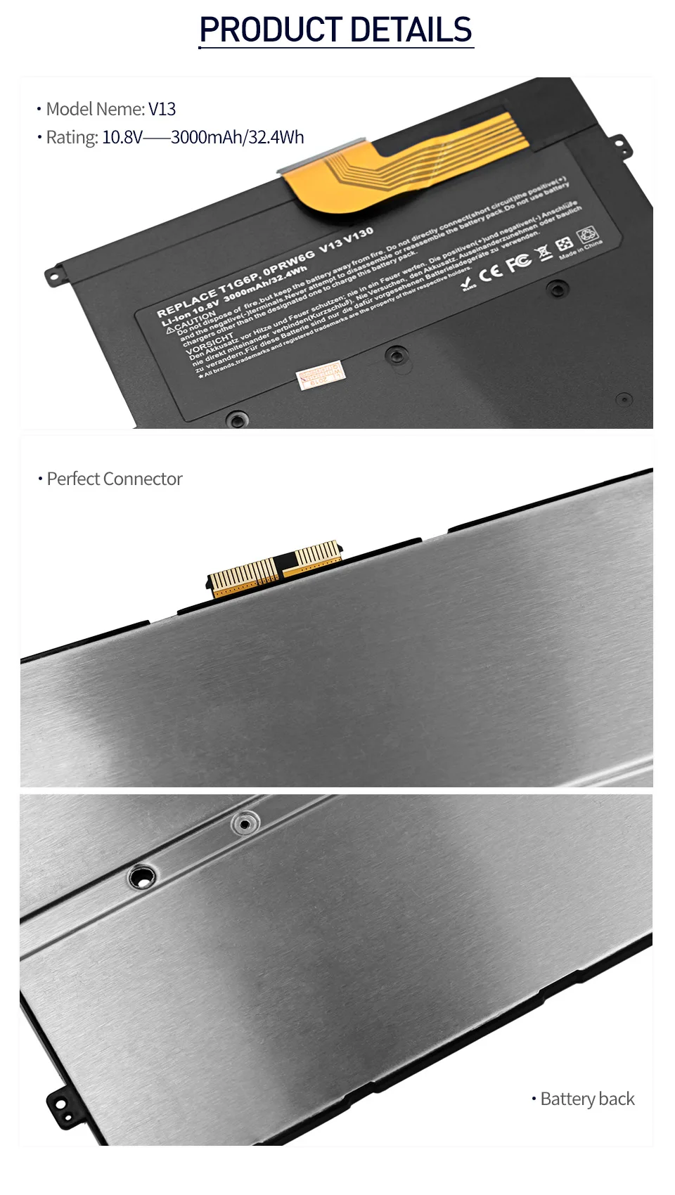 Apexway 10,8 в 3000 мАч аккумулятор для ноутбука Dell Vostro V13 V130 V13Z V1300 13 0NTG4J 0PRW6G 0449TX PRW6G T1G6P