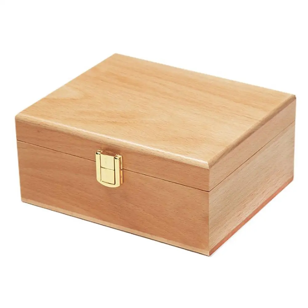 Большая деревянная коробка с откидной крышкой для хранения белая декоративные