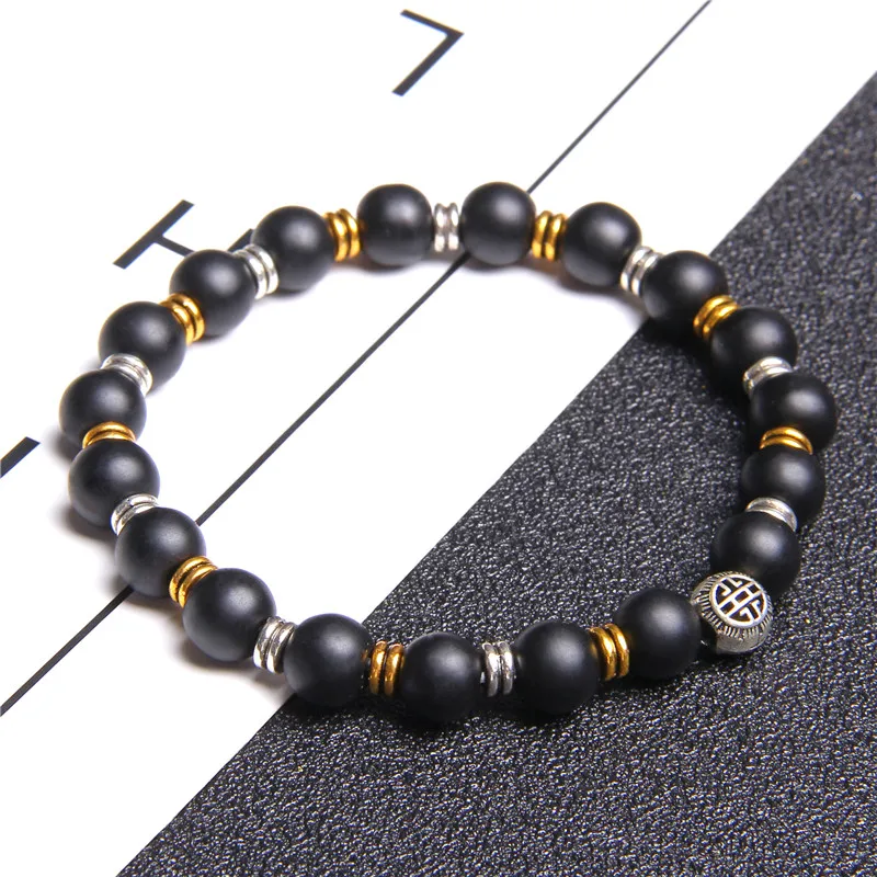 Браслет с бусинами из натурального камня лазурита 8 мм | Украшения и аксессуары