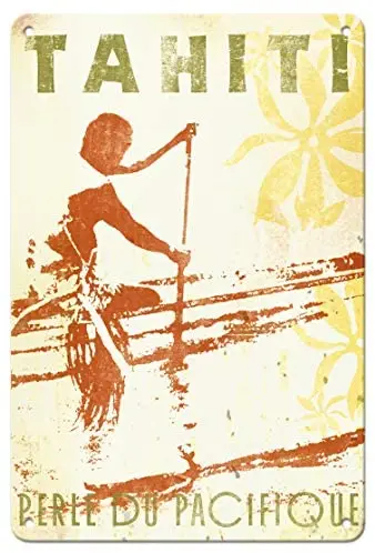 

Tahiti - Pearl of The Pacific (Perle Du Pacifique) by Wade Koniakowsky - Metal Tin Sign