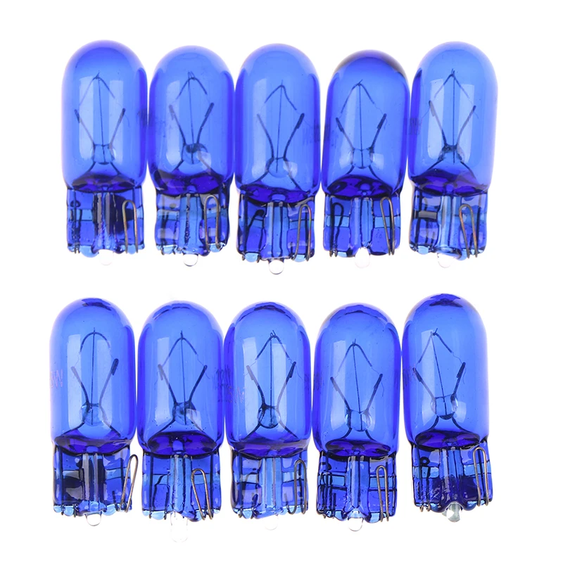 

10pcs 5W Halogen Bulb Signal Car Light Source parking 8000K T10 5W 194 Interior Car light Lamp Cool White