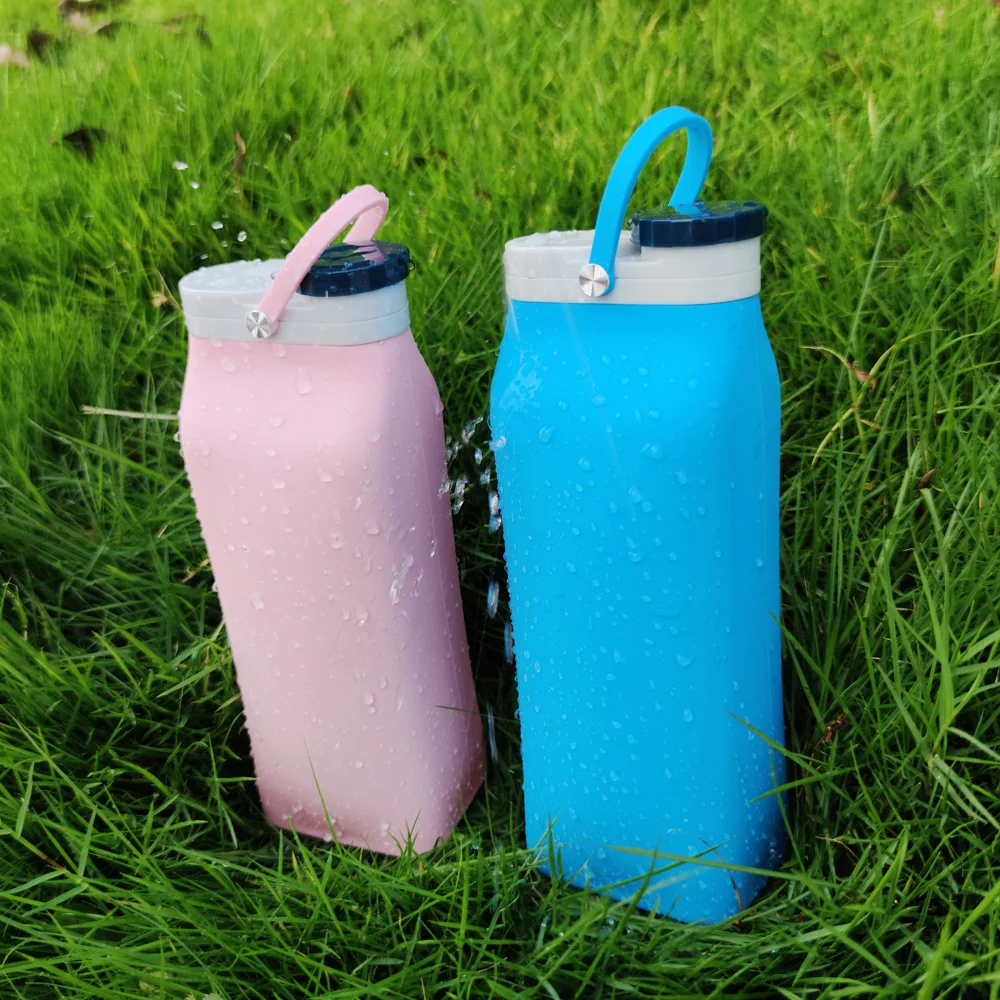 600 мл герметичные складной молока бутылки с водой силиконовые спортивные Посуда