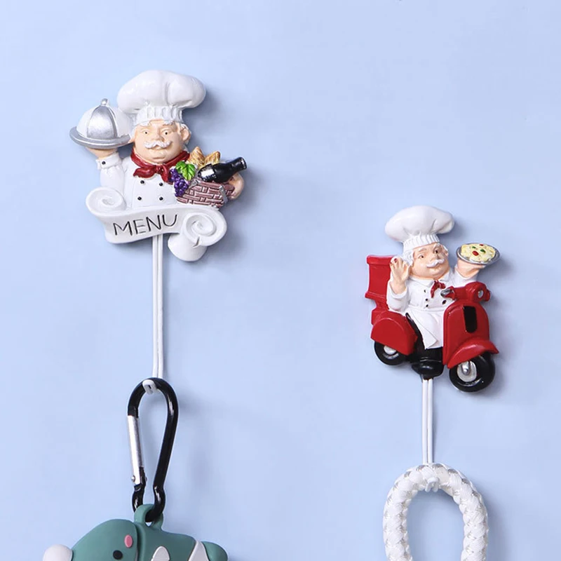 Горячие смолы 3D Италия шеф-повара клей декоративные крючки настенное крепление