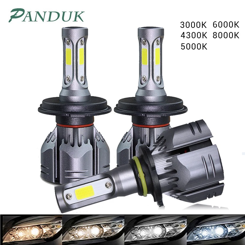 PANDUK авто лампы светодиодный H4 H1 светодиодный H7 9005 светодиодный 9006 H11 HB4 Автомобильный светодиодный фары 60 Вт 100000Lm 12V 60 Вт 8000 К 6000 4300 3000 ксеноновая лампа