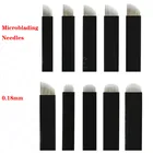 50 шт 0,16 мм черное микроблейдинг лезвие Перманентный макияж ручной бровей Тату игла шпилька коническая 91112141618 гибкий u-образный штифт