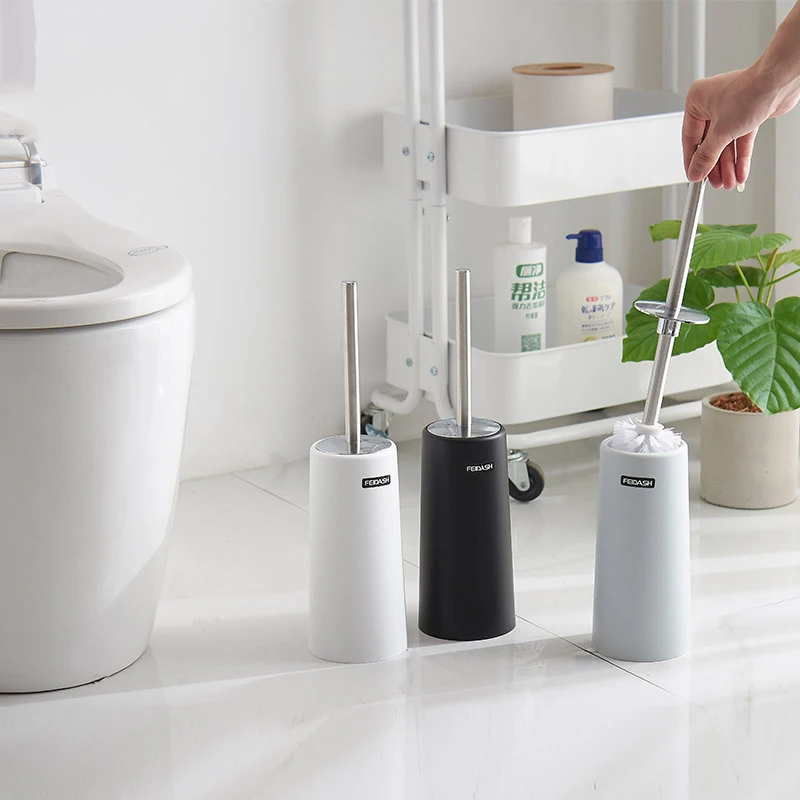 

Creative Toilet Brush Set With Seat Cover Household Soft Hair Long Handle No Dead Ends Bathroom Cleaning Brush Accessories