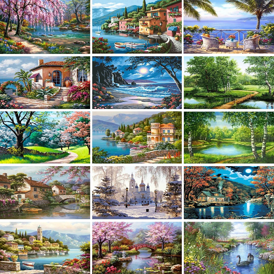 

Алмазная 5D картина «сделай сам», пейзаж, вышивка крестиком, алмазная вышивка, подарок, мозаика, настенные наклейки, домашний декор, набор кар...