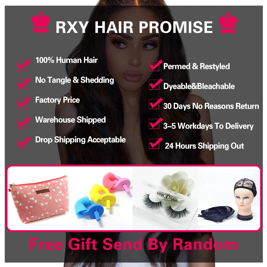 

RXY Body Wave Hair Bundles Brazilian Hair Ombre Bundles Honey Blonde Bundles #1B/4/27 Human Hair Weave Bundles Remy Human Hair