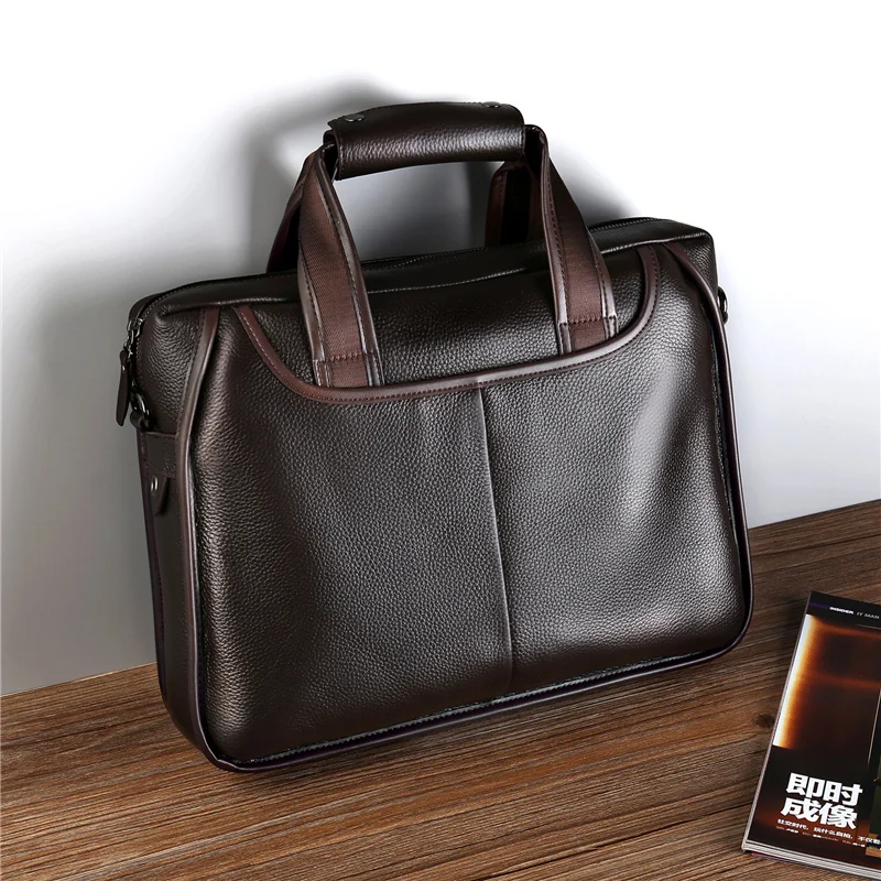 Мужской деловой портфель из натуральной кожи с отделением для документов M200905 |