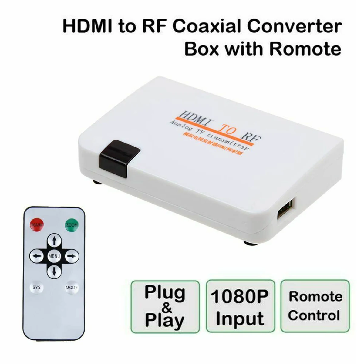 Конвертер SOONHUA HDMI в RF коаксиальный переходник адаптер для ТВ с кабелем и