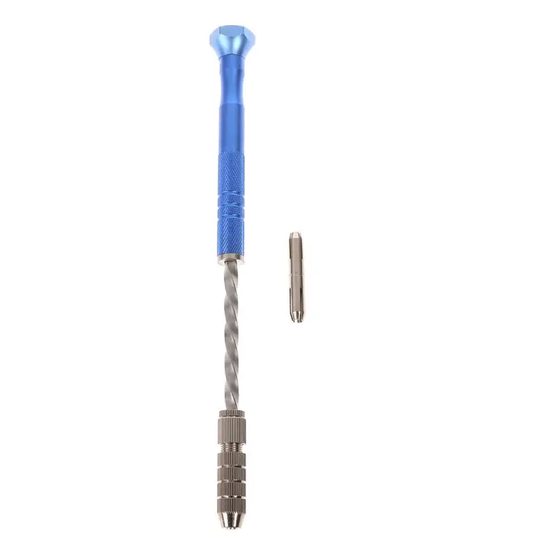 

2021 New Semi Automatic Spiral Blue Mini Micro Hand Drill Chuck + 10 Pcs Twist Drill Bits Tool 0.8-3mm