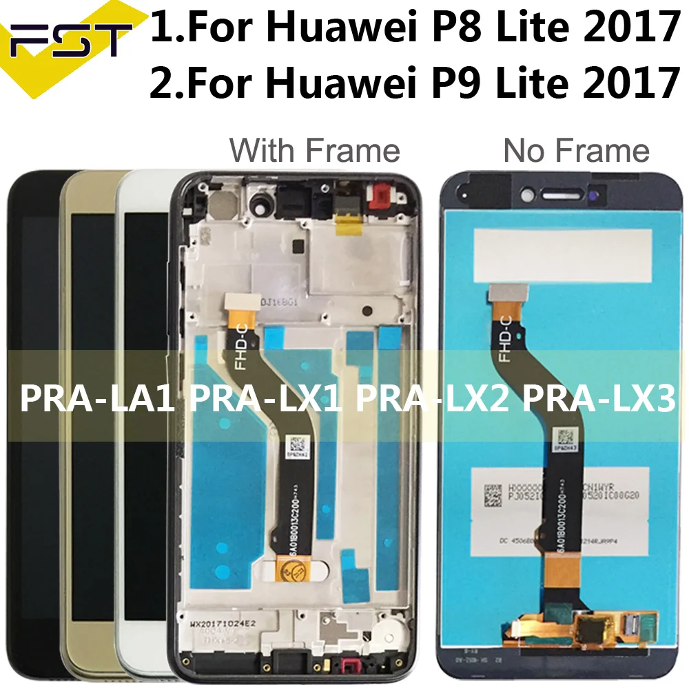 

5.2'' Display with Frame For Huawei P8 Lite 2017 LCD Touch Screen Digitizer Assembly P9 Lite 2017 PRA-LA1 PRA-LX1 PRA-LX3 LCD