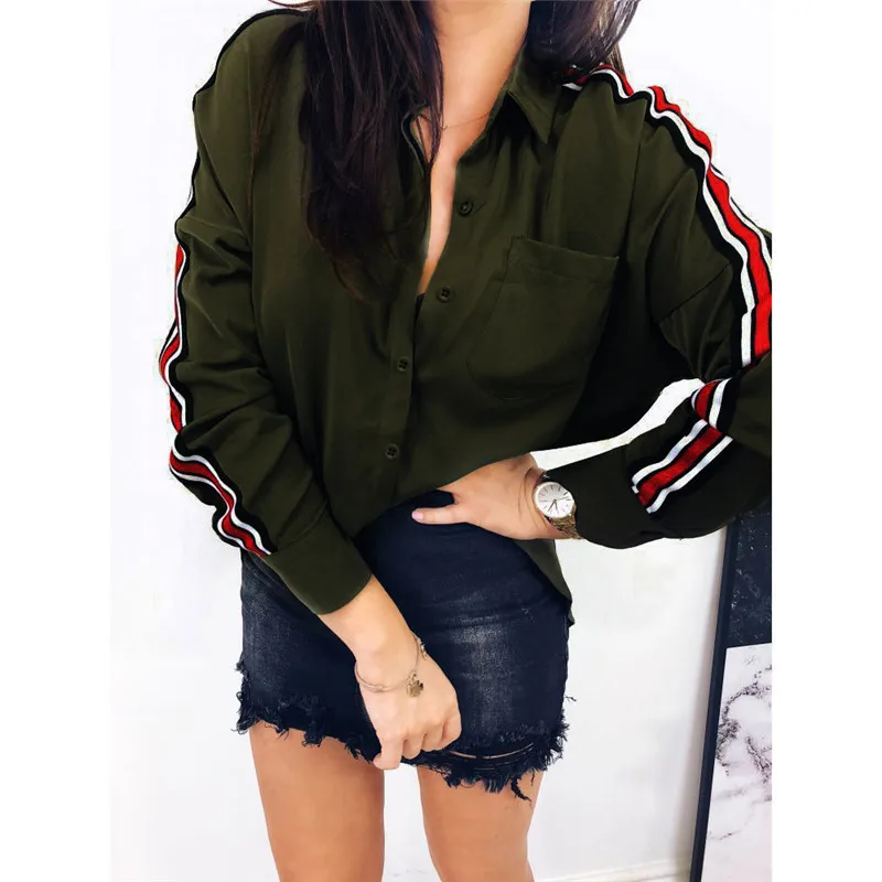 Новинка 2019 дизайнерская женская блузка в полоску модная офисная рубашки